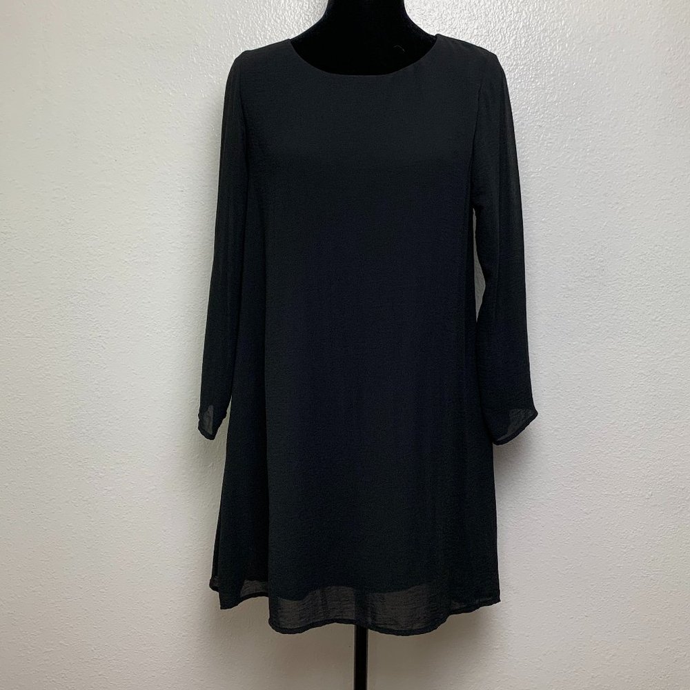 Show Me Your Mumu Black Chiffon Mini‎ Tunic Dress